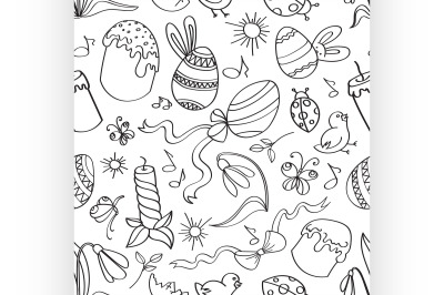 Doodle pattern easter