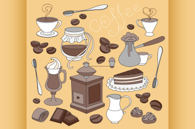 Doodle vector coffee