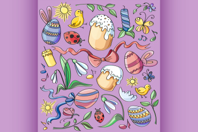 Doodle vector easter