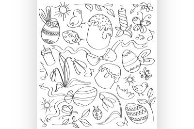 Doodle vector easter