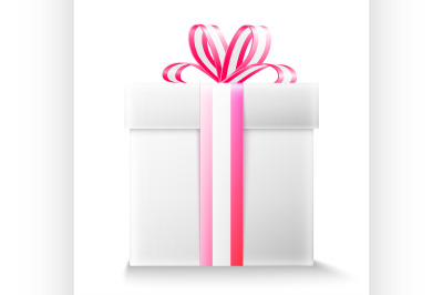 Gift box with ribbon and bow.