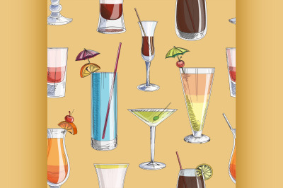 Doodle pattern cocktails