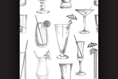 Doodle pattern cocktails