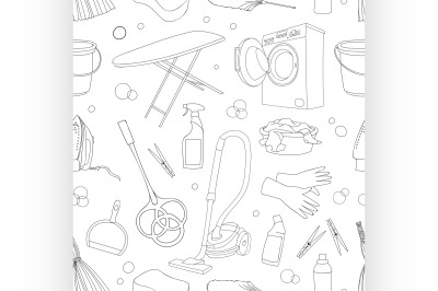 Doodle pattern set of cleanup