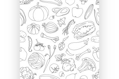 Doodle pattern of vegetables