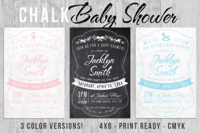 Chalk Baby Shower Invite