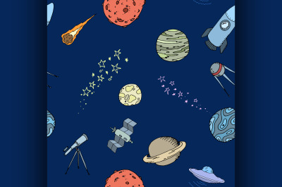 Seamless dooble space pattern set