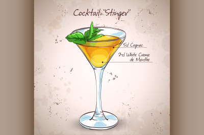 Cocktail alcoholic Stinger