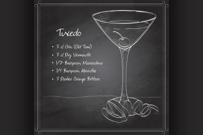 Tuxedo cocktail on black board