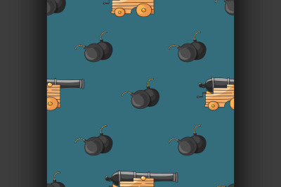 Old cannons vector drawings pattern