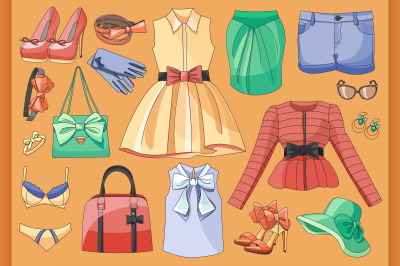 Lady clothes and accessories