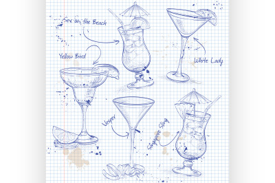 New Era Cocktail Set  on a notebook page