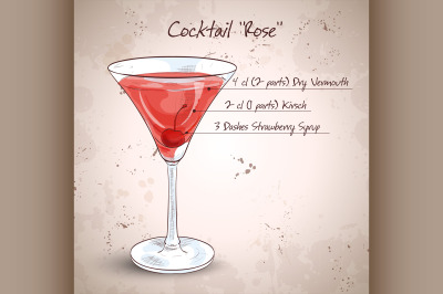 Alcoholic cocktail Rose