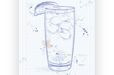 Cocktail Sea Breeze on a notebook page