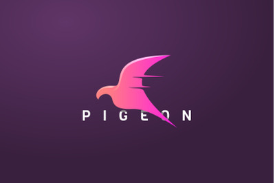 Pigeon logo in modern and gradient style