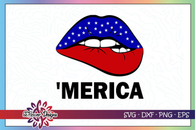 Merica lips 4th of july svg&2C; lips svg