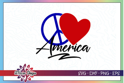 Peace love America heart svg&2C; peace svg