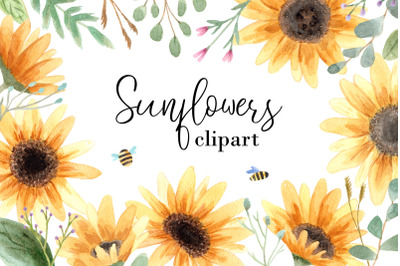 Watercolor Sunflowers Clipart