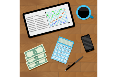 Market chart on tablet