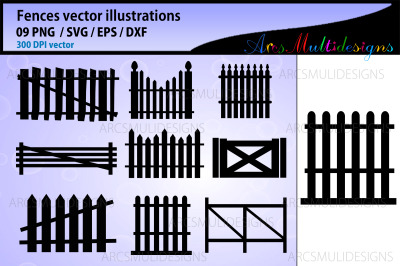 Fence vector silhouette