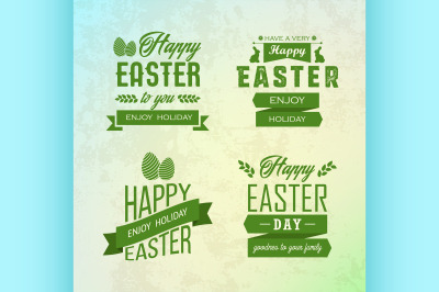 Happy Easter labels set