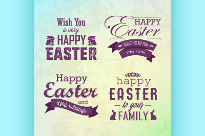 Happy Easter labels set