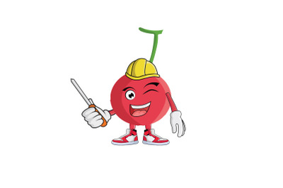 Cherry Construction WorkerCartoon Character Design