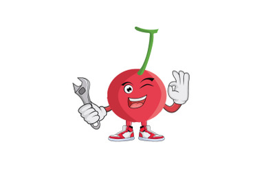 Cherry with Wrench Cartoon Character Design