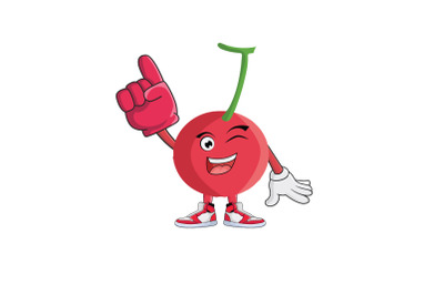 Cherry Fruit Supporter Cartoon Character Design