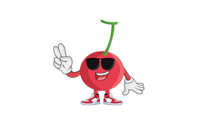 Cherry Fruit Sunglasses Cartoon Character Design