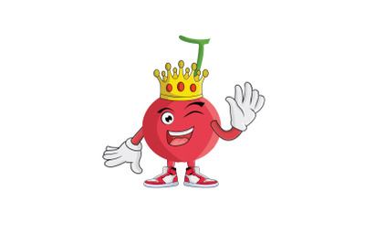 Cherry Fruit Crown Royalty Cartoon Character Design