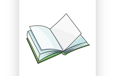 Open book on white background