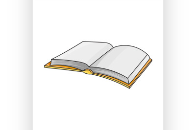 Open book on white background