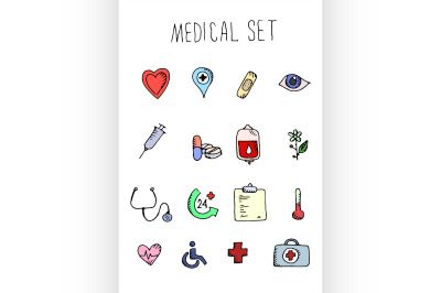 medical icons set