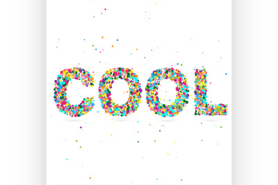 cool word consisting of colored particles