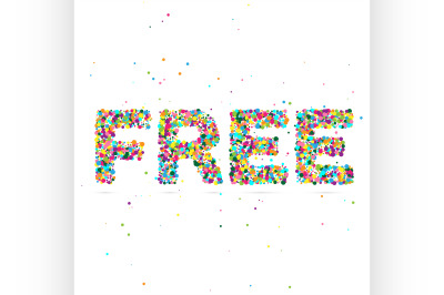 free word consisting of colored particles