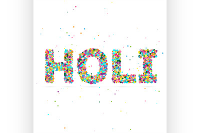 Holi word consisting of colored particles