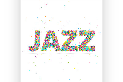 jazz word consisting of colored particles