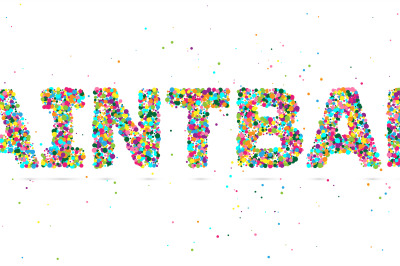 painball word consisting of colored particles