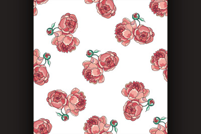 Rosy peony pattern.