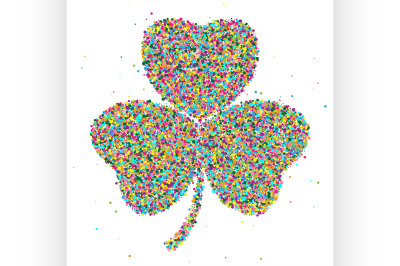 shamrock consisting of colored particles