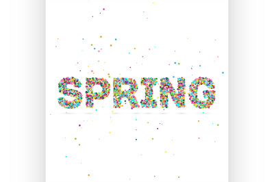 Spring word consisting of colored particles