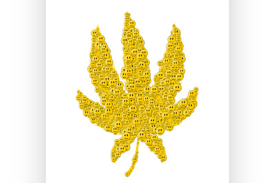 Cannabis consisting of happy face white background