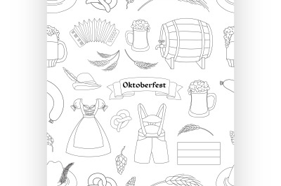 Oktoberfest pattern. Germany elements