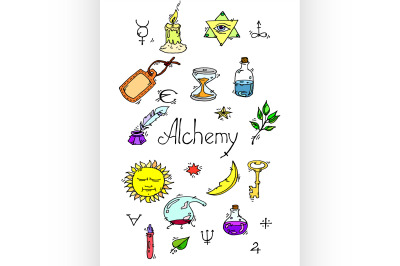 Alchemy symbols colored