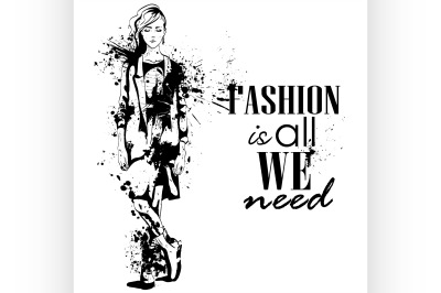 fashion look girl with splashes