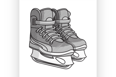 Etching ice skates