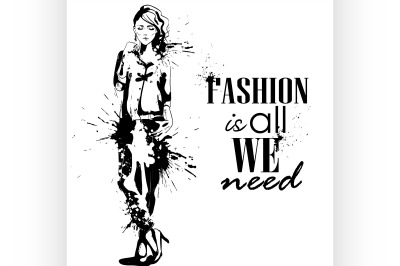 fashion look girl with splashes