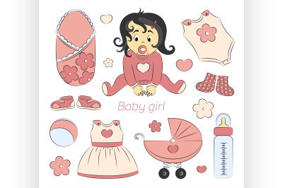 Baby girl design elements