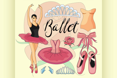 Ballet icon set